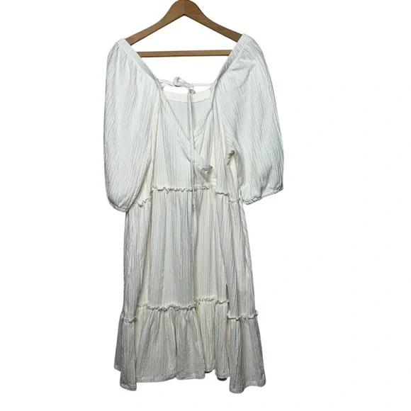 FRYE AND CO Women’s Flare Ballon Sleeves Dress Ivory Size 1X - Picture 5 of 12